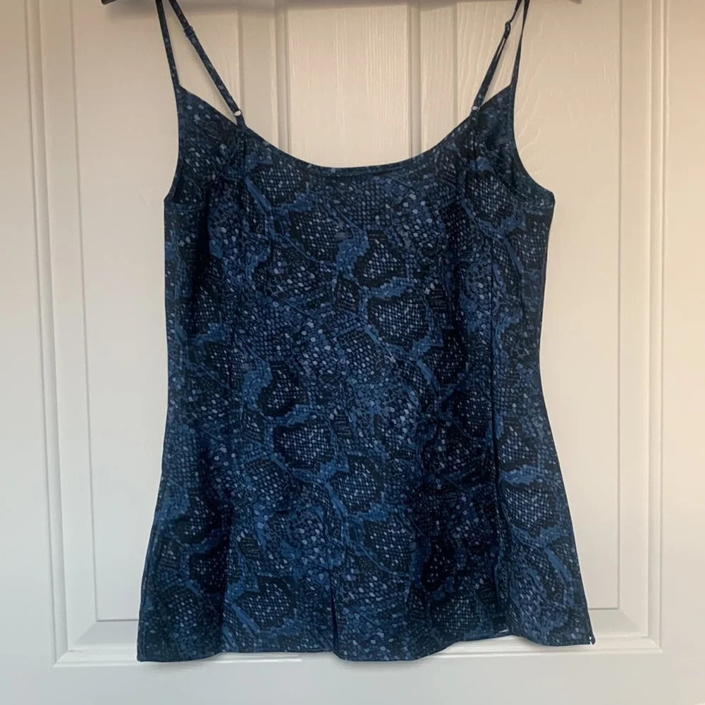 NWT All Saints Hadley Tamora Snakeskin Print Camisole Blue UK size 10/ US size 6 - Picture 10 of 10